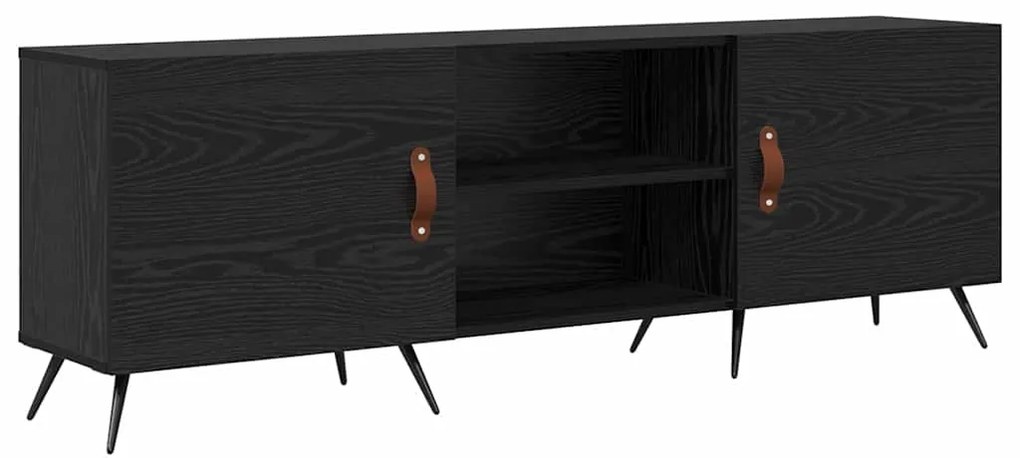 Gabinete para TV com prateleira Carvalho preto 150 x 30 x 50 cm