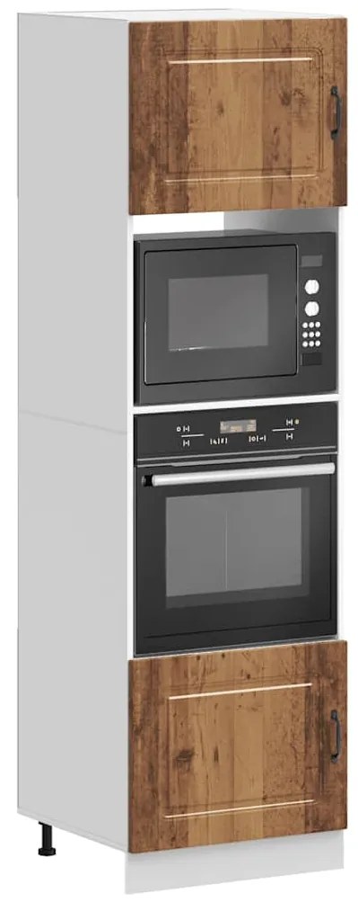 Armários forno 2 pcs Lucca derivados de madeira madeira velha