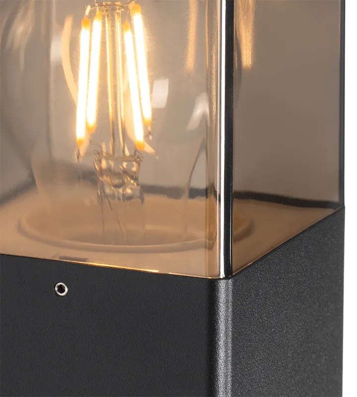 Candeeiro de parede exterior moderno preto IP44 com vidro fumê - Denmark Moderno