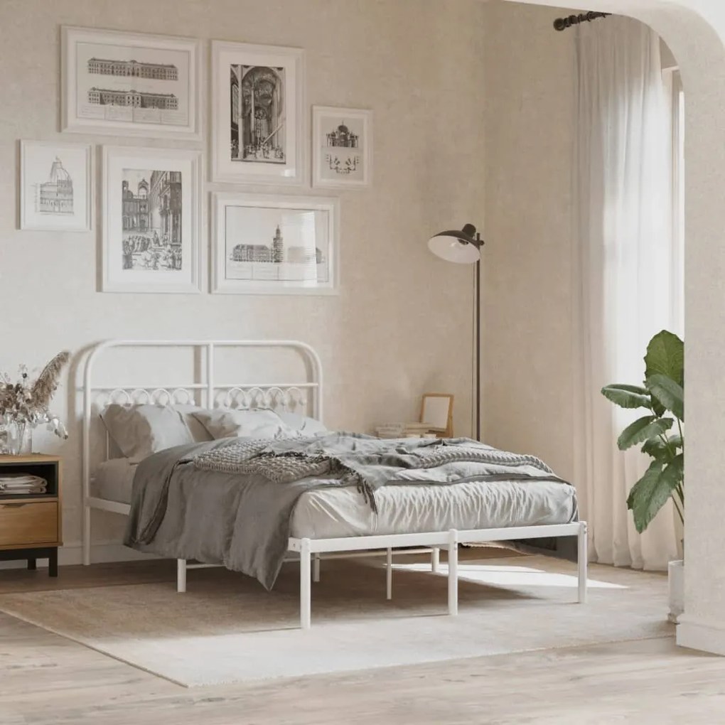 Cabeceira de cama 120 cm metal branco