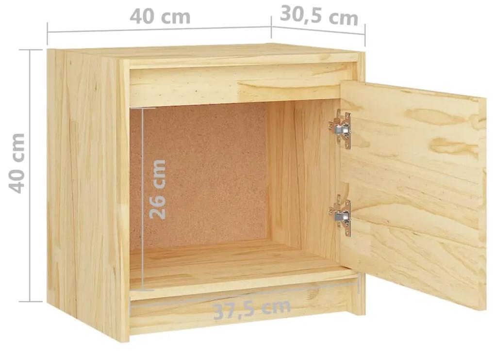 Mesa de cabeceira 40x30,5x40 cm madeira de pinho maciça