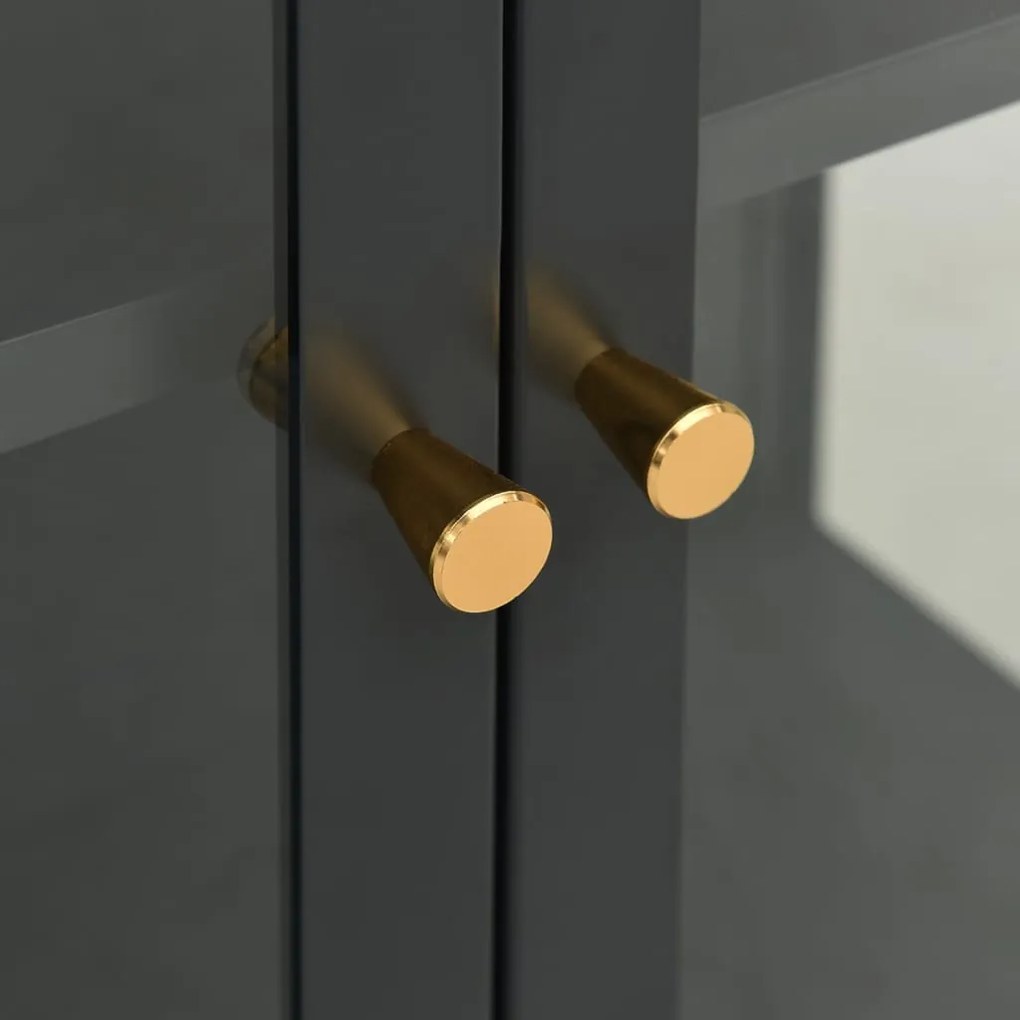 Aparador 75x35x105 cm vidro e aço antracite