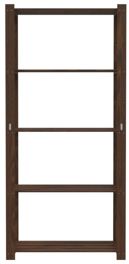 Unidade de 5 prateleiras 80x38x170 cm pinho maciço castanho