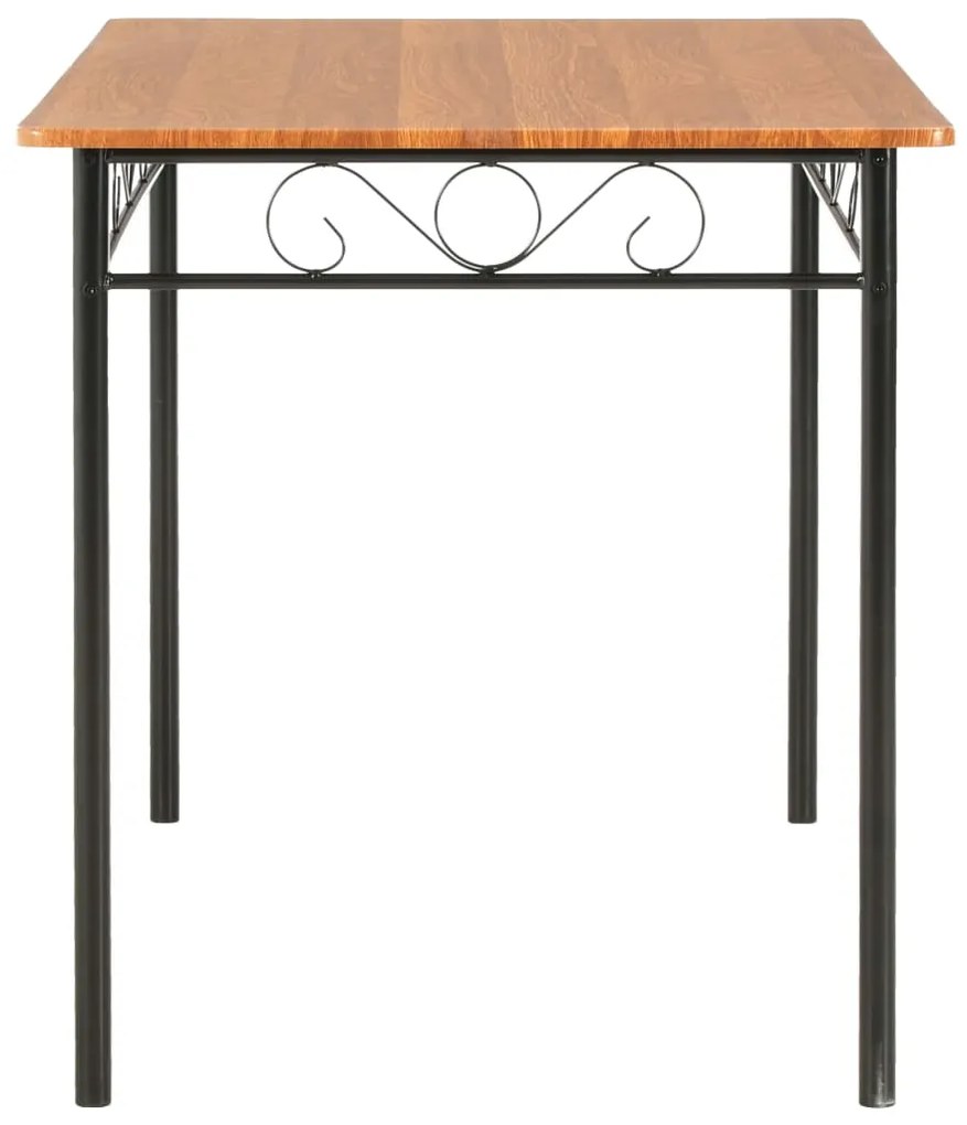7 pcs conjunto de jantar em MDF e aço castanho