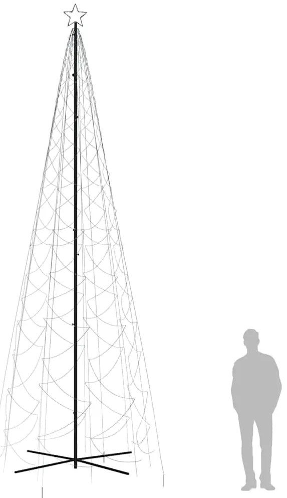 Árvore de Natal em cone 1400 luzes LED 160x500 cm branco frio