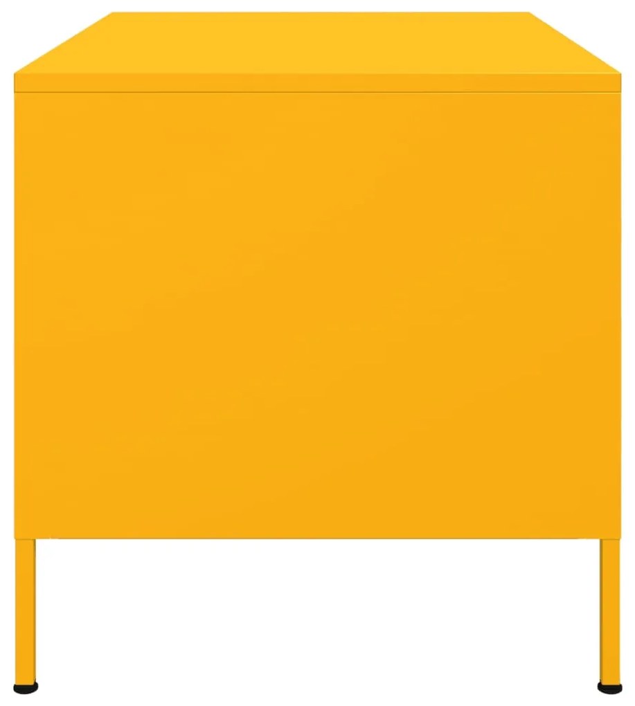 Mesa de centro 68x50x50,5 cm aço amarelo mostarda