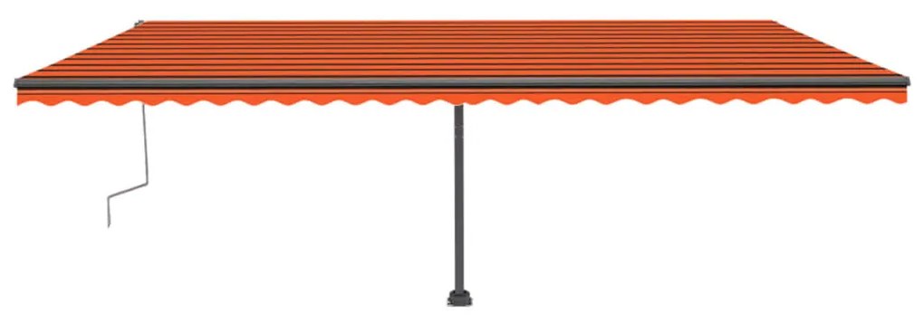 Toldo retrátil manual com LED 600x300 cm laranja e castanho