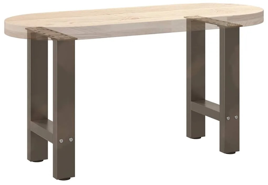 Pés para mesa de centro em aço natural, 2 peças, 28x(42-43) cm, aço