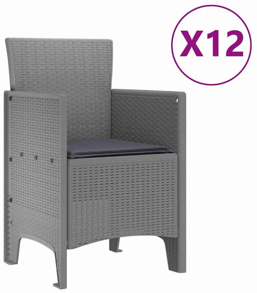 Conjunto de Jantar de Jardim 13 pcs Cinzento-claro 12 Lugares