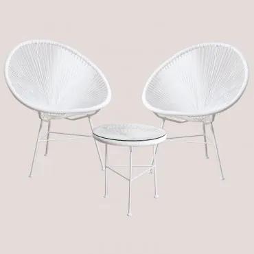 Conjunto de 2 cadeiras e 1 mesa New Acapulco Branco Branco - Sklum