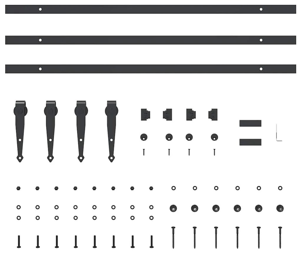 Kit para armário deslizante aço carbono 244 cm