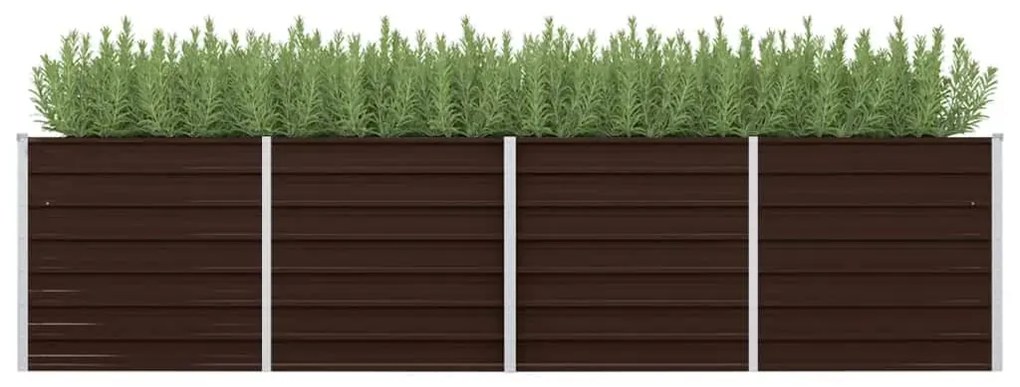 vidaXL Canteiro elevado de jardim aço galvanizado 320x80x77cm castanho