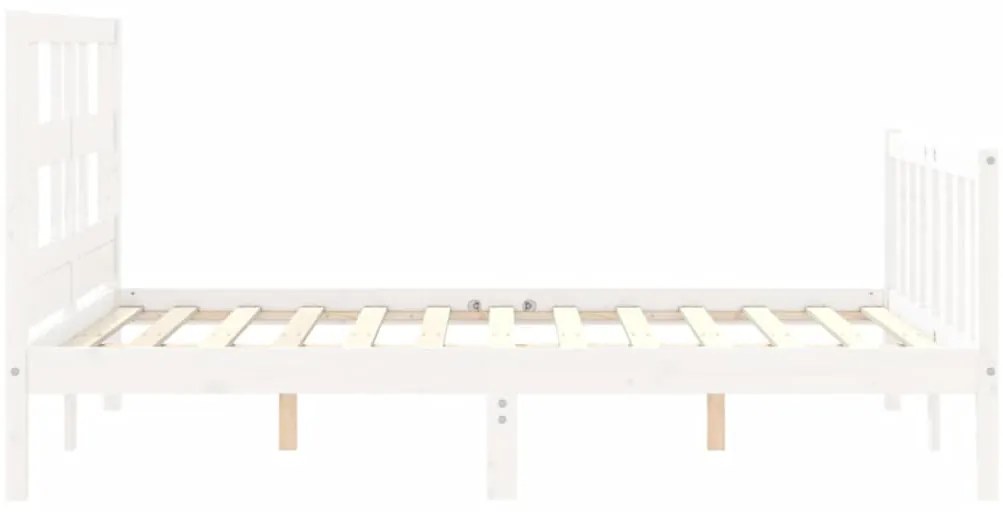 Cama sem colchão 140x190 cm madeira de pinho maciça branco