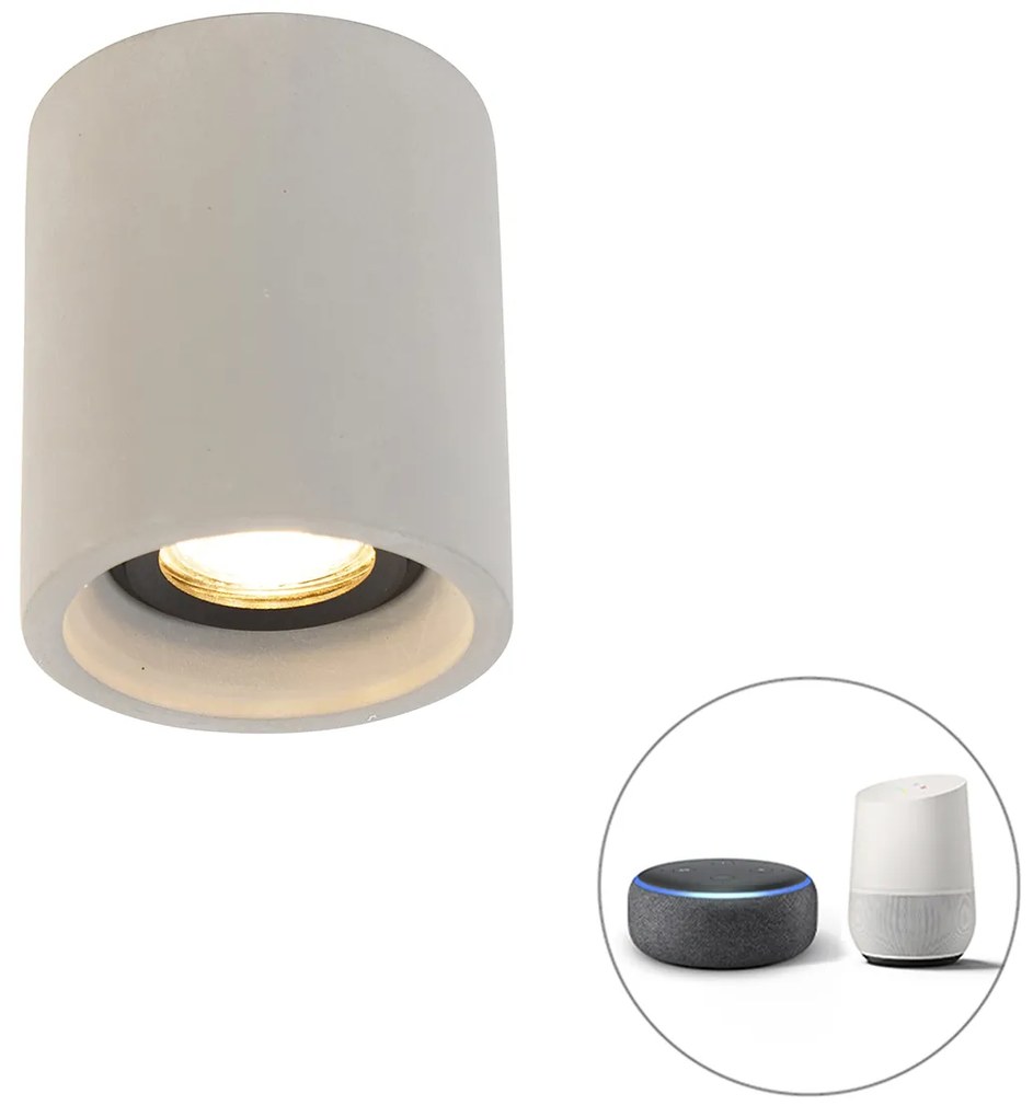 LED Foco de teto redondo inteligente em betão com Wi-Fi GU10 - Deep Rústico ,Country / Rústico