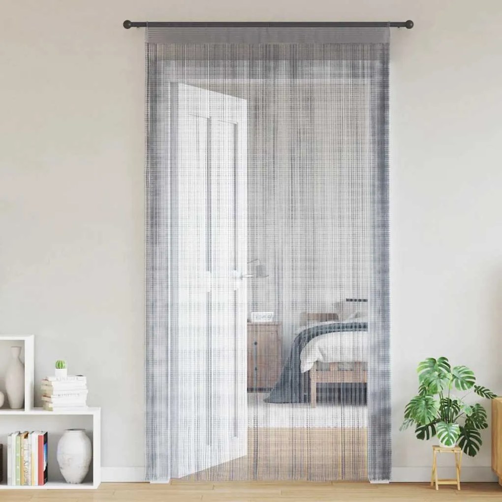 vidaXL Cortinas de fios 2 pcs 100x250 cm cinzento-claro