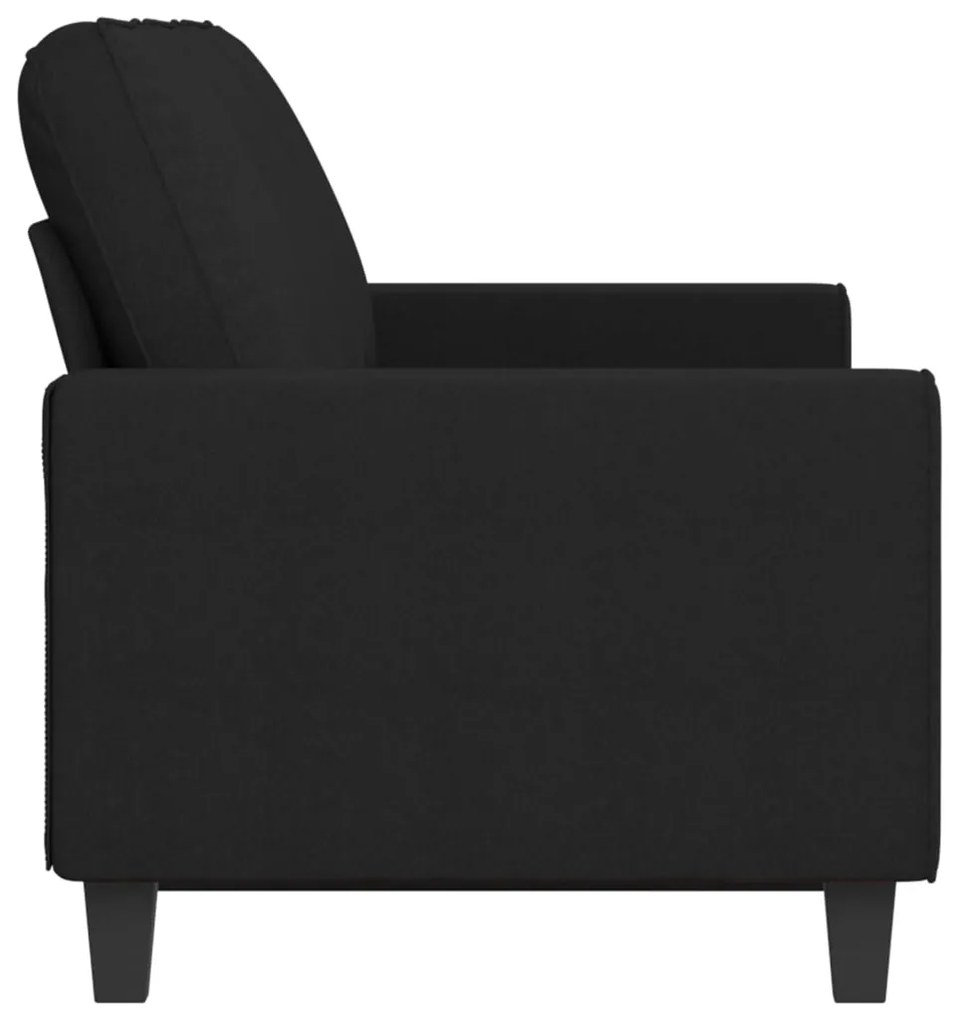 Sofá de 3 lugares tecido 180 cm preto