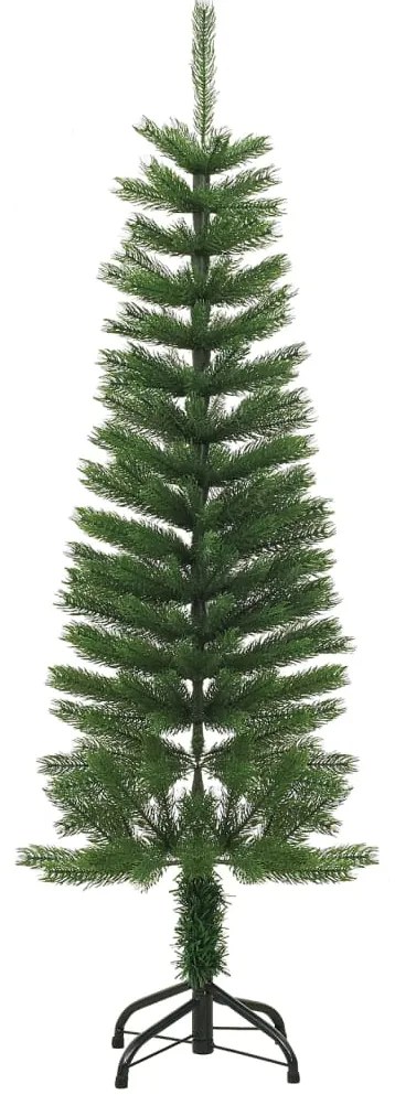 Árvore de Natal artificial fina com suporte PE 120 cm