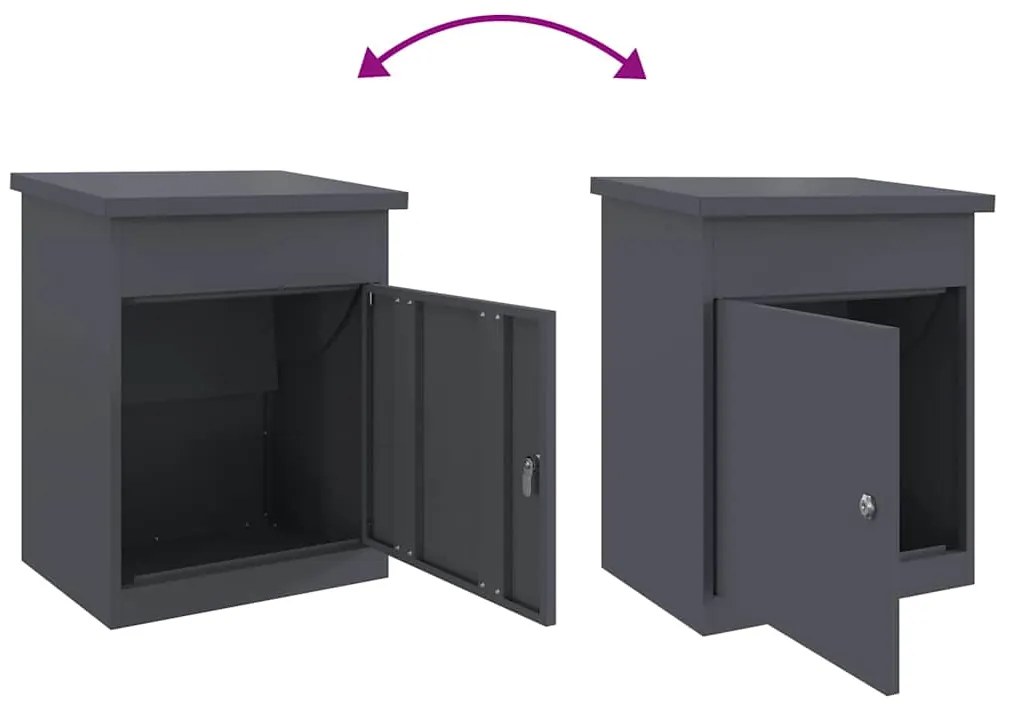 Caixa para entrega de pacotes Antracite 44 x 35 x 59 cm Aço