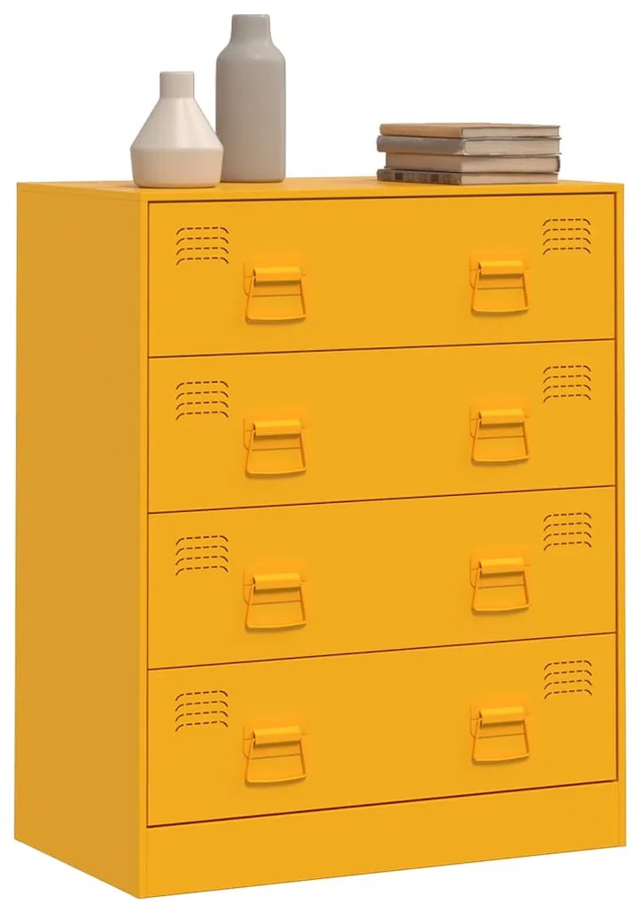 Aparador 67x39x83 cm aço amarelo mostarda