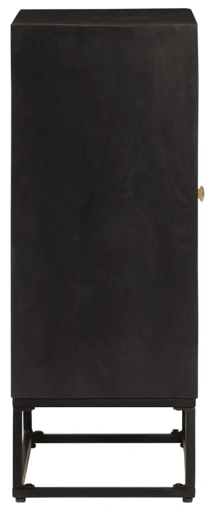 Aparador 55x30x76 cm madeira de mangueira maciça e ferro preto