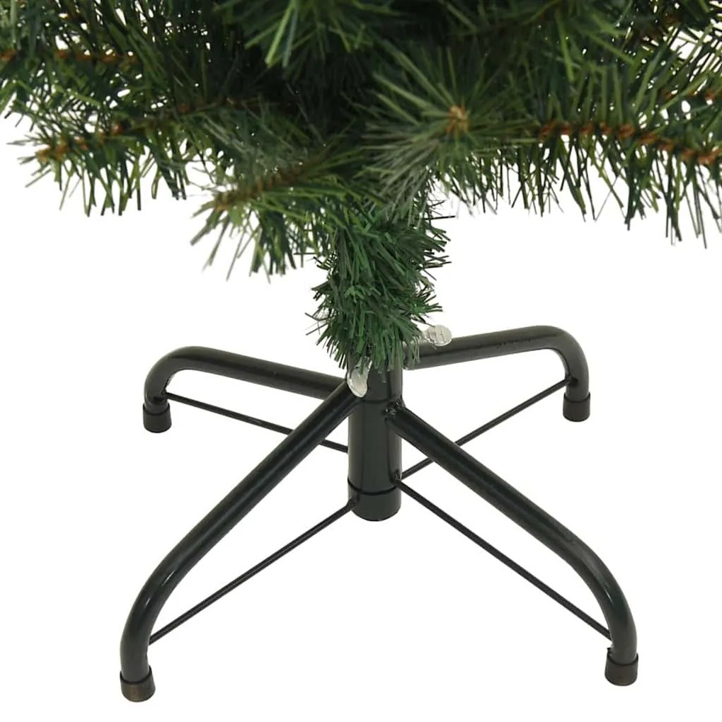 Árvore de Natal artificial fina com suporte 210 cm PVC verde