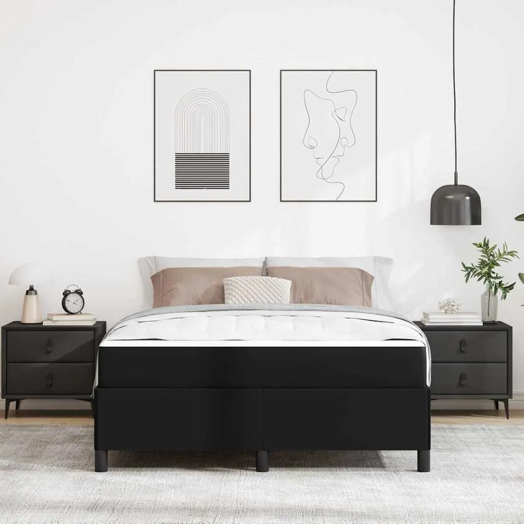 Estrutura de cama com colchão Preto 140 x 190 cm