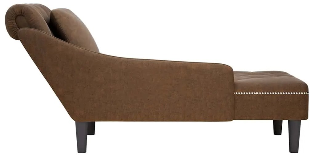 Chaise lounge c/ almofada/apoio braços direito couro artificial