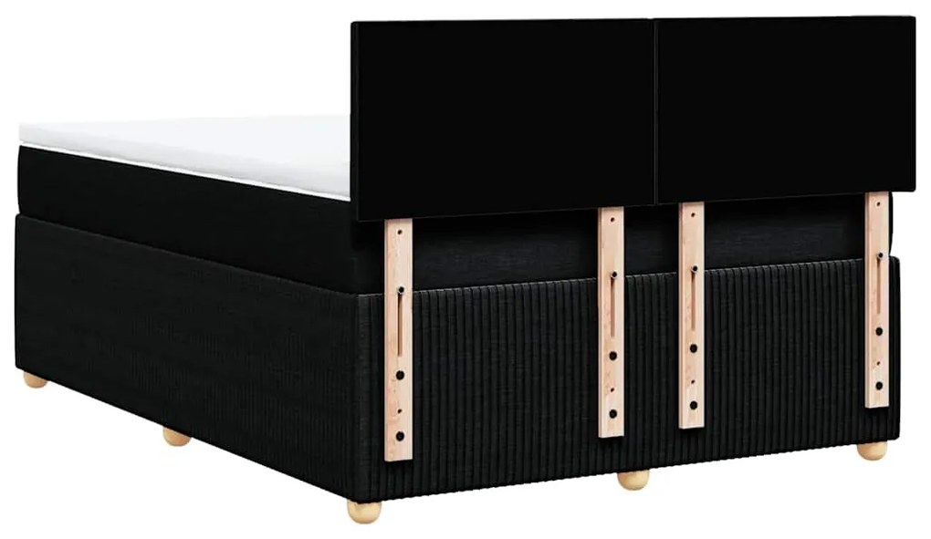 Cama com molas/colchão 140x190 cm tecido preto