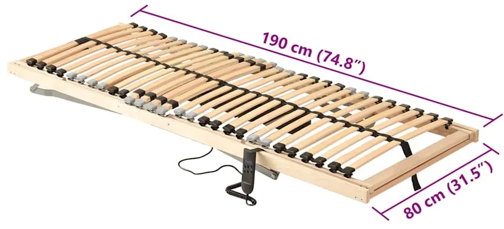 Base de Cama Elétrica com 26 Ripas, 7 Zonas, 80 x 190 cm