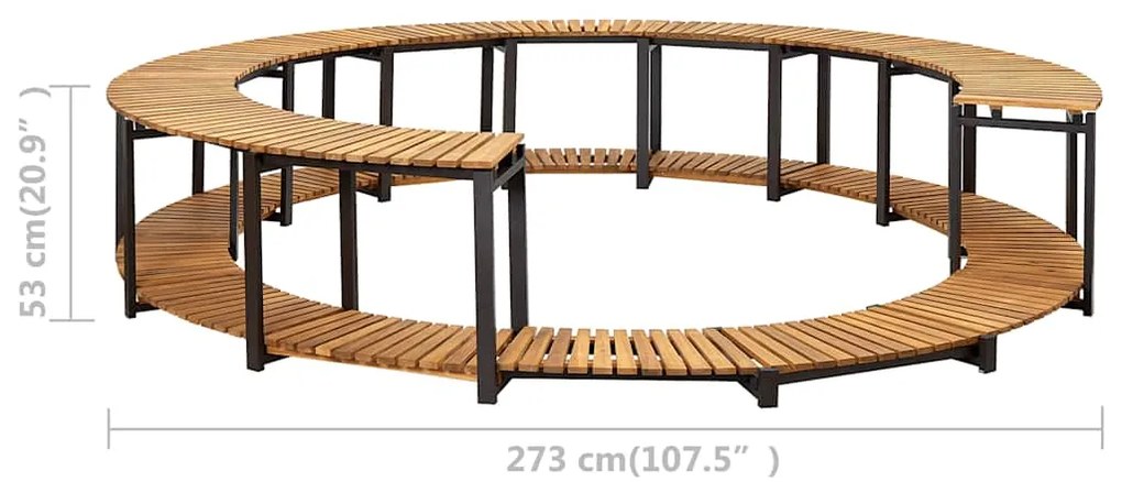 Contorno de spa 273x53 cm madeira de acácia maciça