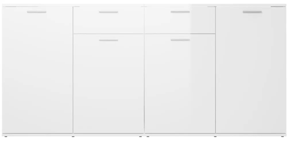 Aparador 160x36x75 cm contraplacado branco brilhante