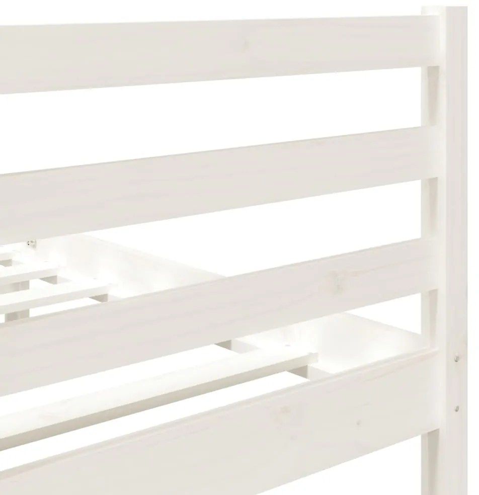 Estrutura cama pequena casal 120x190 cm pinho maciço branco