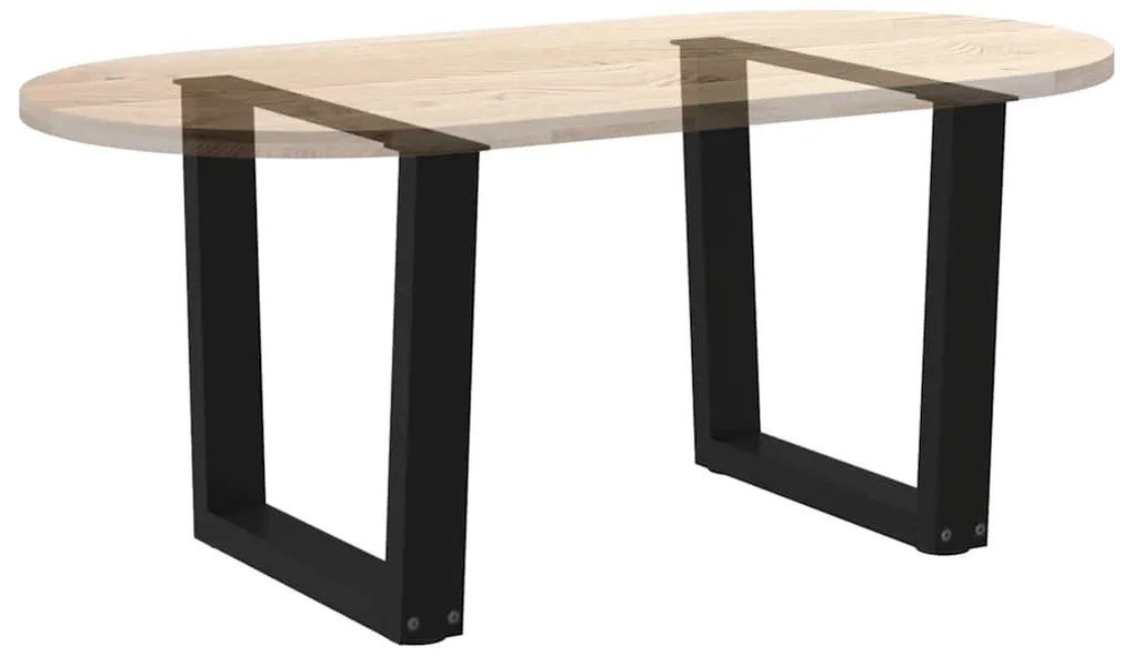 Pés para mesa de centro em V 2 peças preto 60x(42-43,3) cm aço