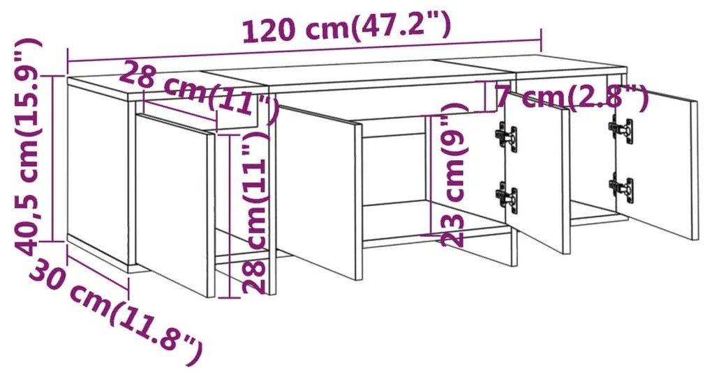 Móvel de TV Endy de 120cm - Nogueira - Design Moderno