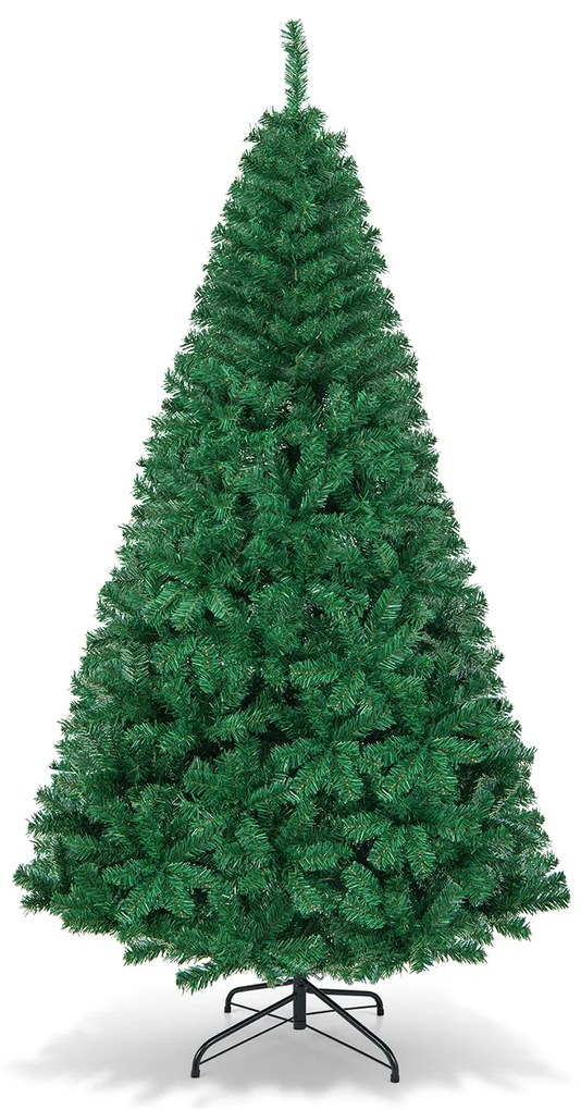 Árvore de Natal artificial articulada em PVC com suporte de metal sólido - 2,4 m