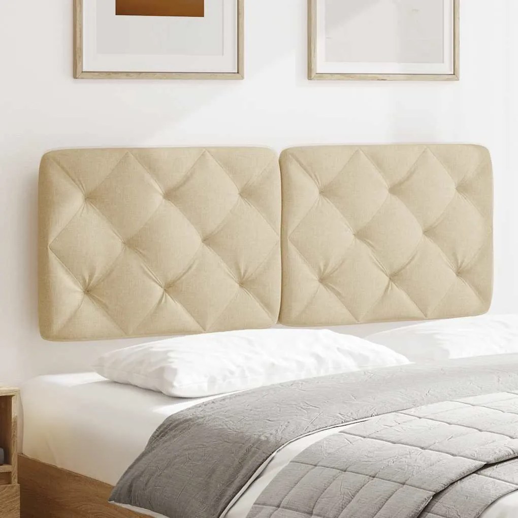 Almofadão de cabeceira 140 cm tecido creme