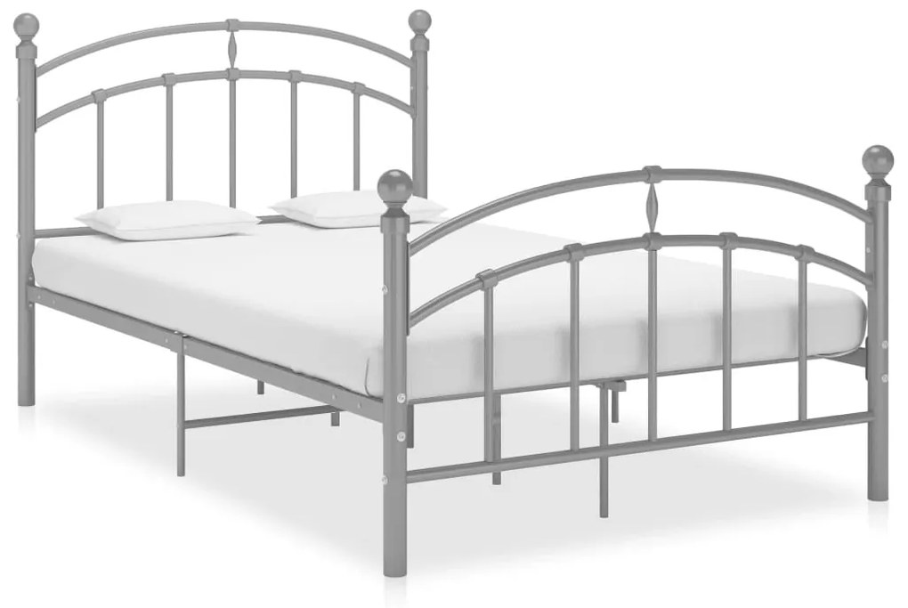 vidaXL Estrutura de cama 120x200 cm metal cinzento