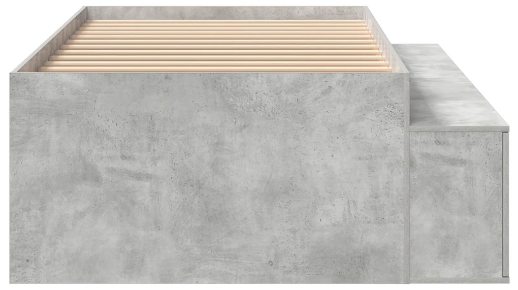 Estrutura de Cama com Armazenamento Cinza Concreto 90x190 cm