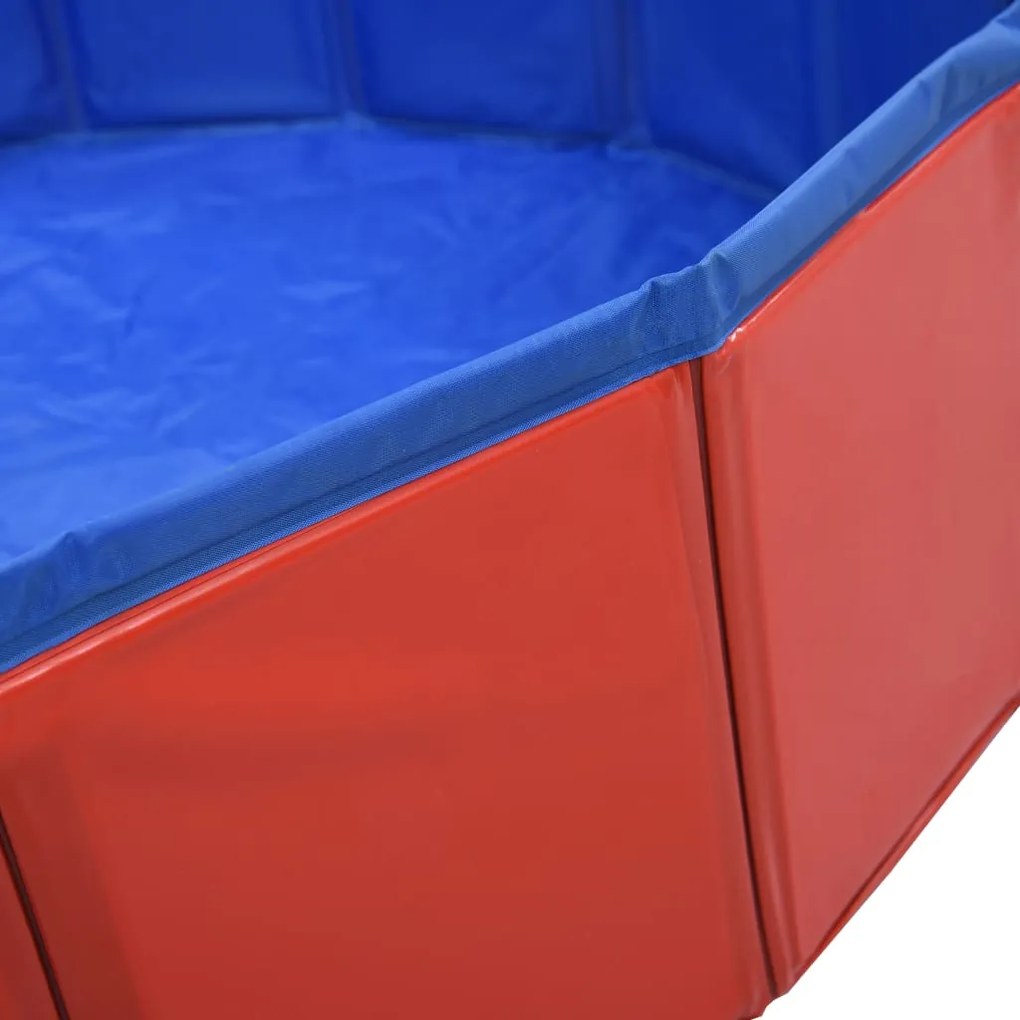 Piscina para cães dobrável 80x20 cm PVC vermelho