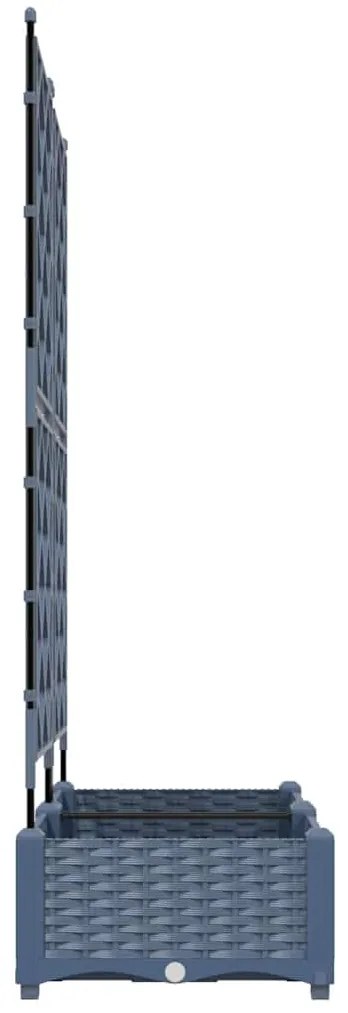 Vaso de Jardim com Treliça 2 pcs Cinza 80x40x125.5 cm