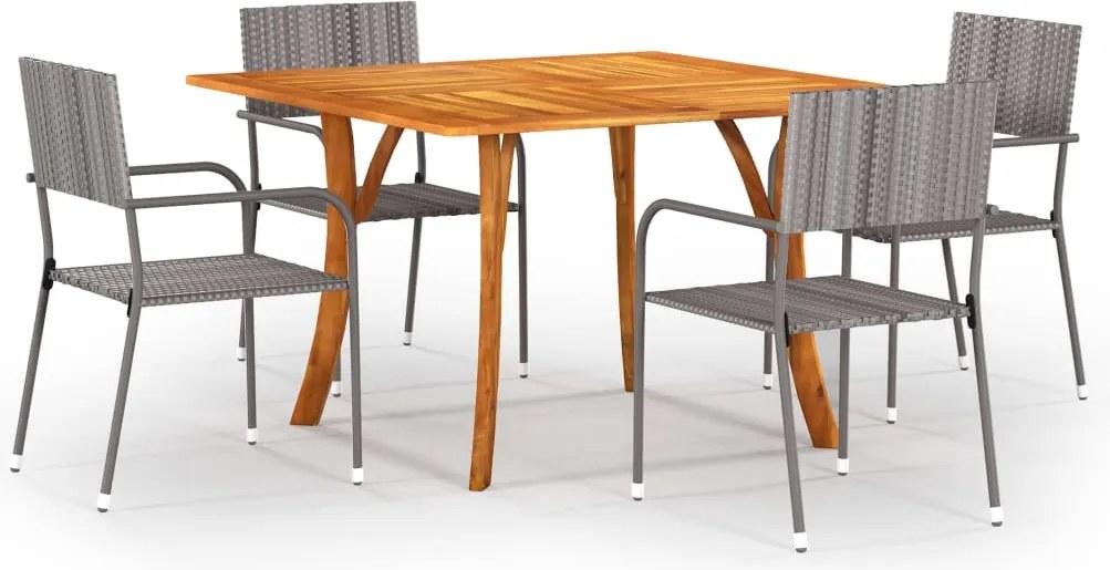 vidaXL 5 pcs conjunto de jantar para jardim antracite