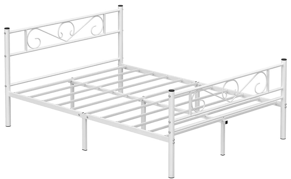 Estrutura de cama de casal em metal 140 x 190 branco