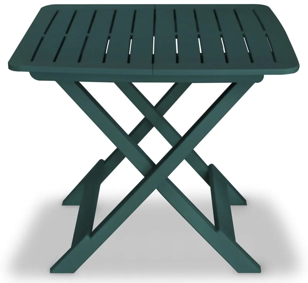 Conjunto bistrô para jardim 3 pcs plástico verde
