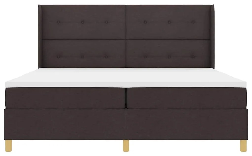 Cama Box com Colchão Castanho 200 x 200 cm em Tecido