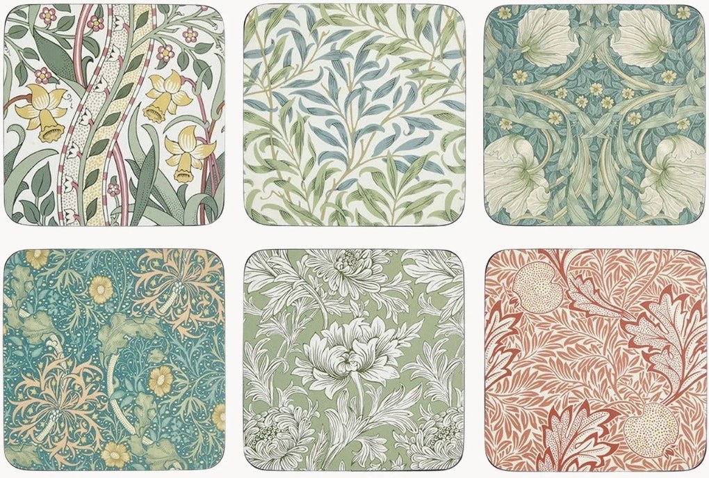 Bases para copos Morris & Co, conjunto de 6