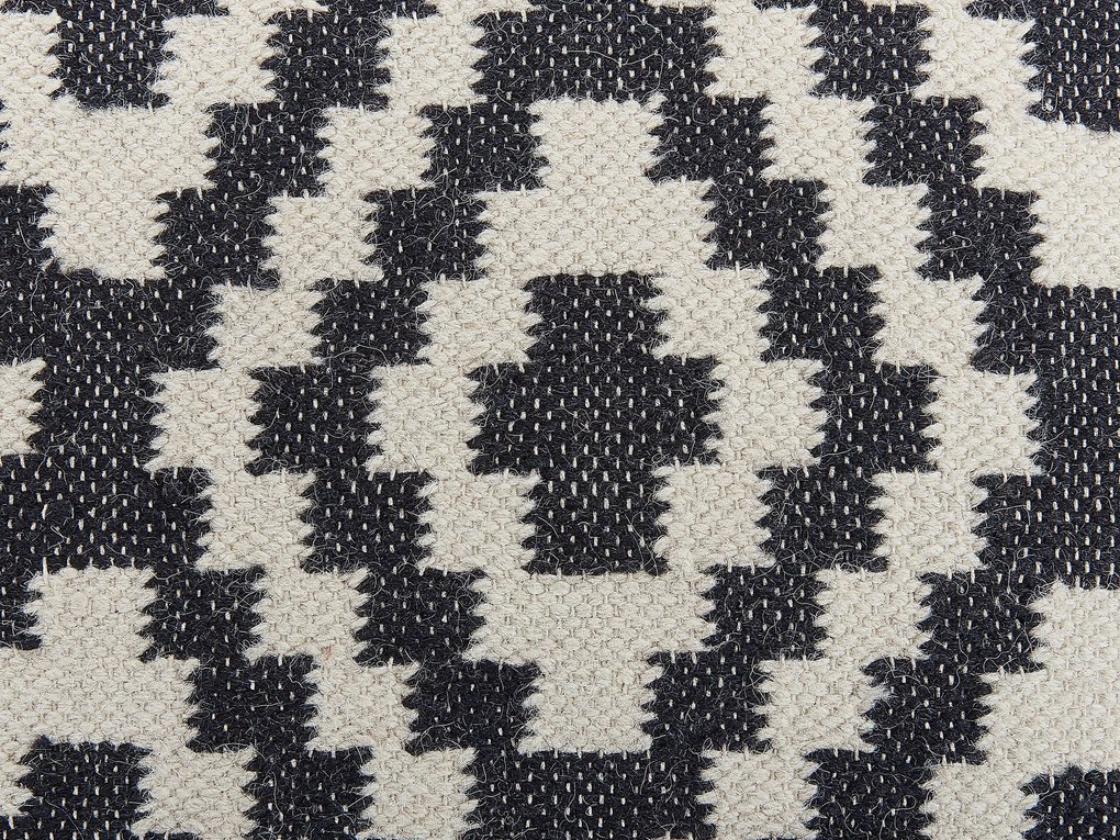 Pufe preto e branco 56 x 56 cm KNIDOS Beliani