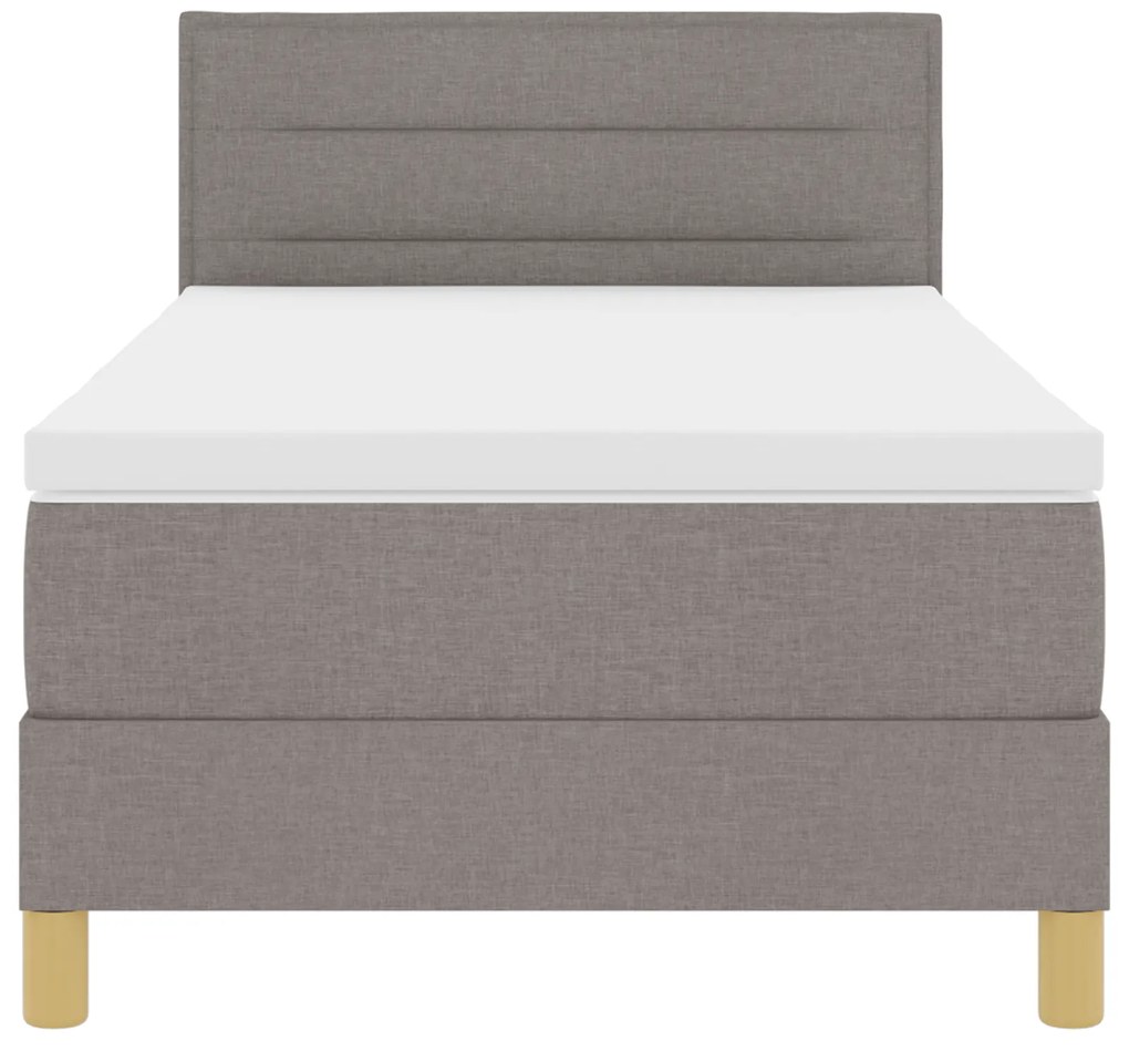Cama Box Spring com Colchão Taupe 100x200 cm Tecido