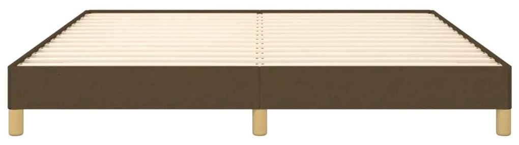 Estrutura de cama sem colchão 180x200 cm tecido castanho-escuro
