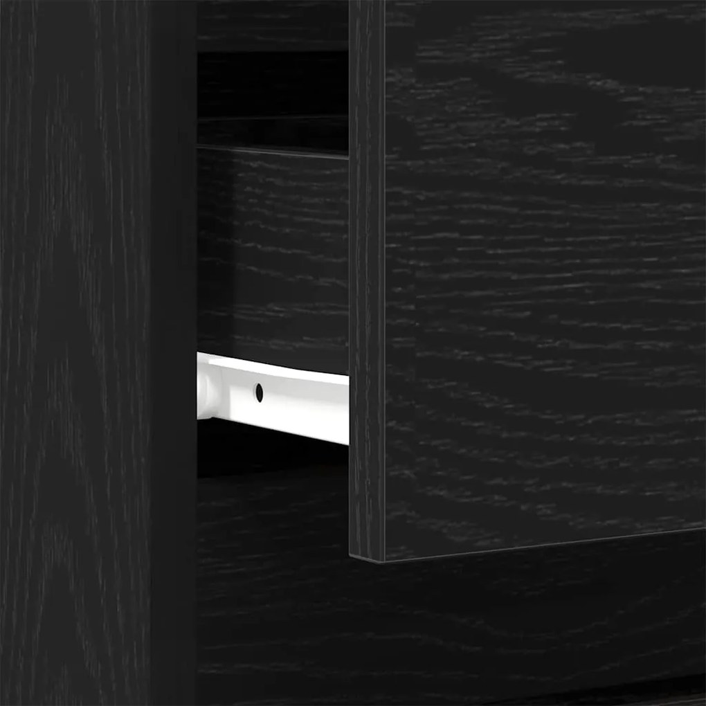 Camas de Cabeceira vidaXL 2 pcs Preto Carvalho 40x35x50 cm Madeira de