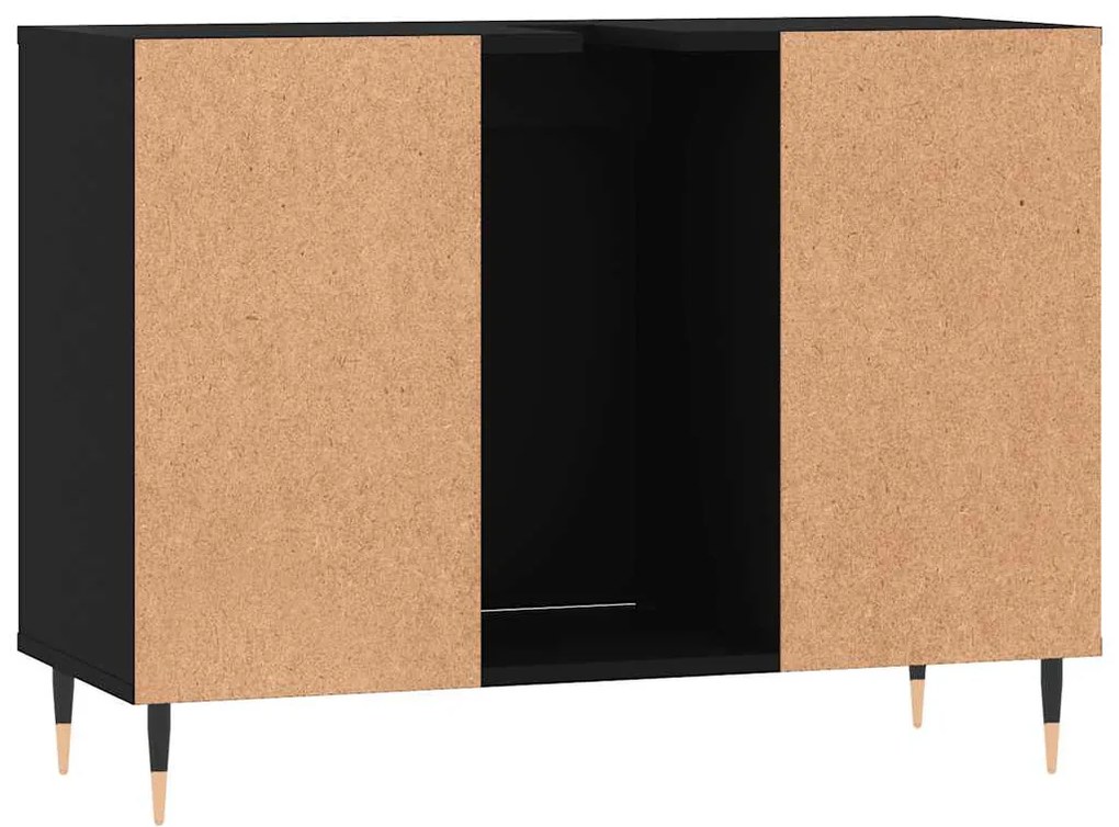 Armário de casa de banho 80x33x60 cm derivados de madeira preto
